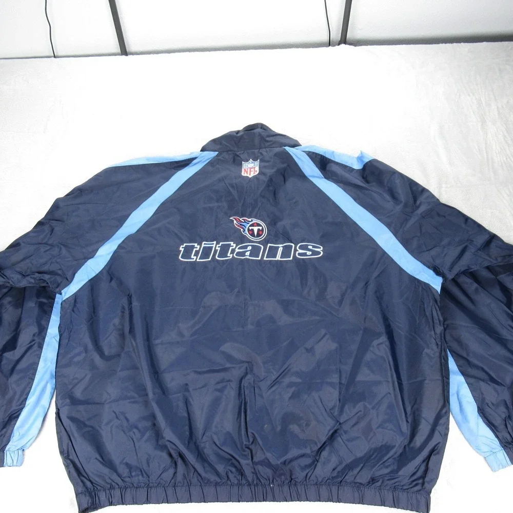 Vintage Tennessee Titans Jacket Mens XXL Reebok Blue Full Zip Wind Rain READ